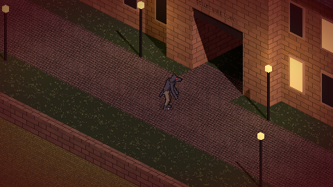 The scientist doubles over in a red glow and turns into the werewolf